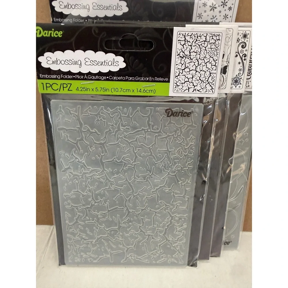 Darice Embossing Essentials Folders Lot Snowflakes Butterflies Birthday 12pc